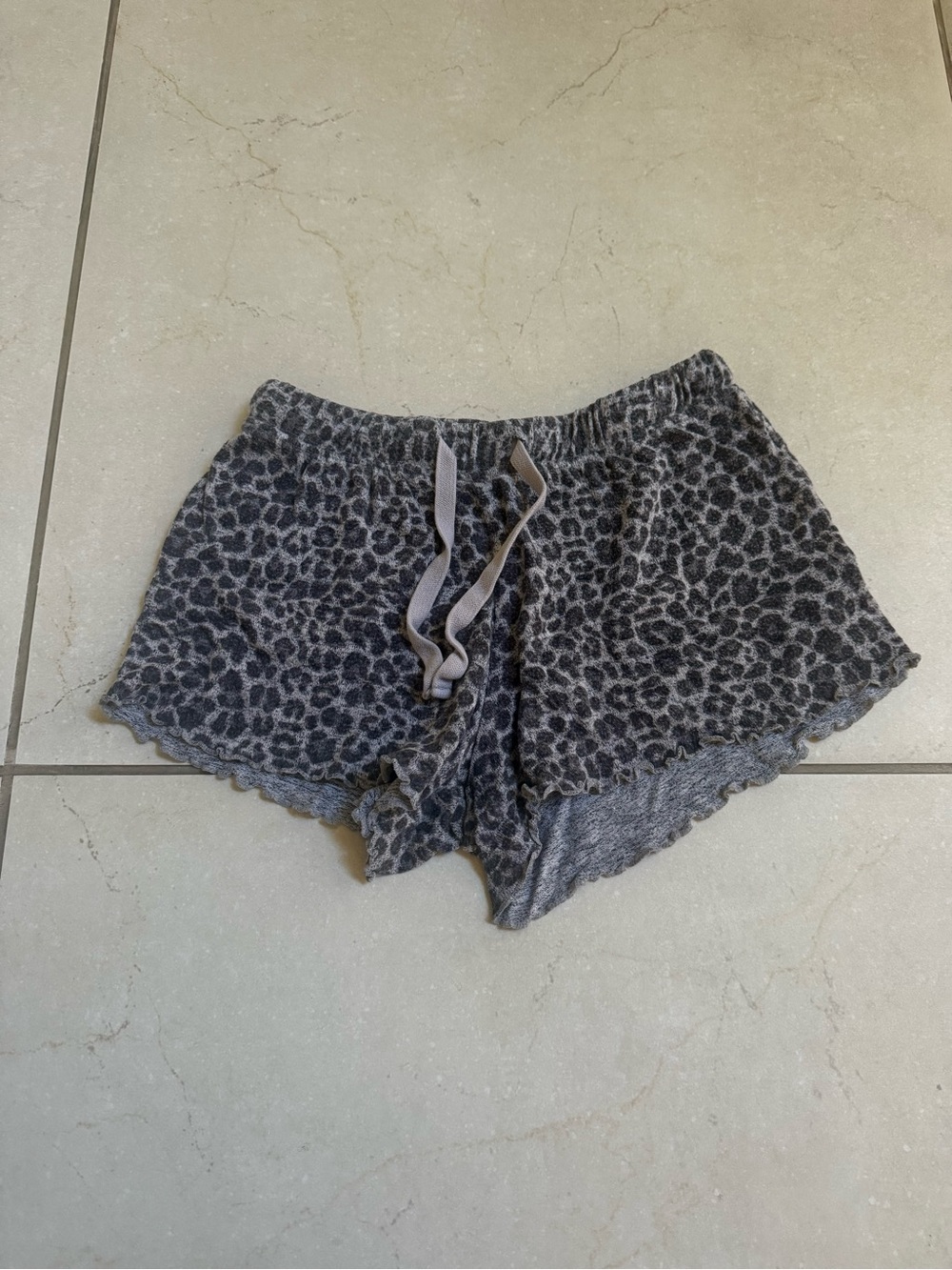 Grayson Threads Gray Leopard Print Lounge Shorts